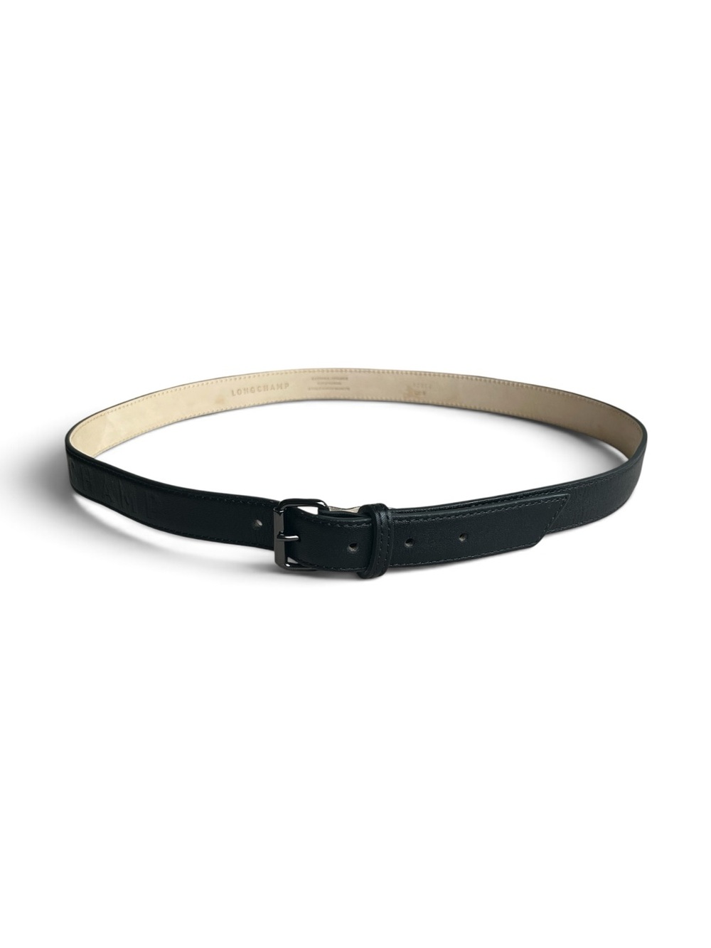 Women’s Longchamp Black Leather Belt - Picture 2 of 10